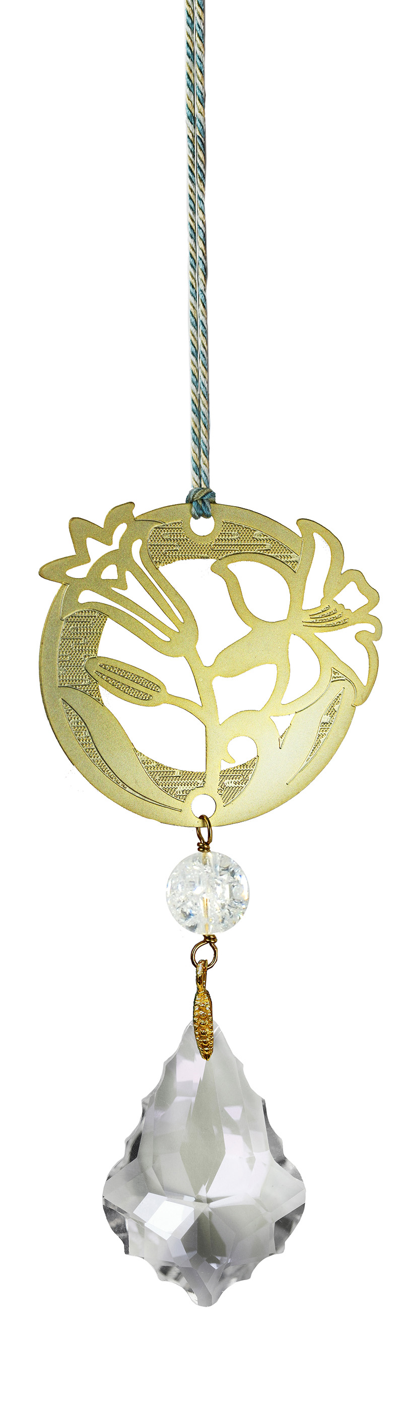 幸せ招きの花柄くみひもサンキャッチャー | インテリア・収納・寝具