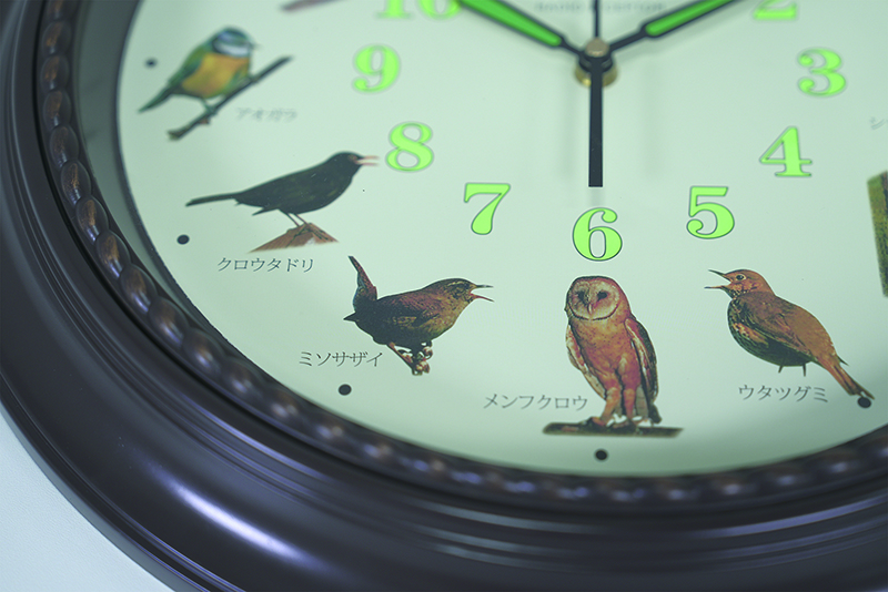 掛け時計 四季の野鳥がなる時報クロック 野鳥の声図鑑同梱 2801 ナチュラル